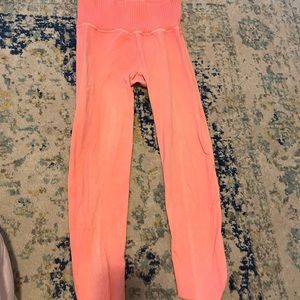 Coral free people good karma leggings